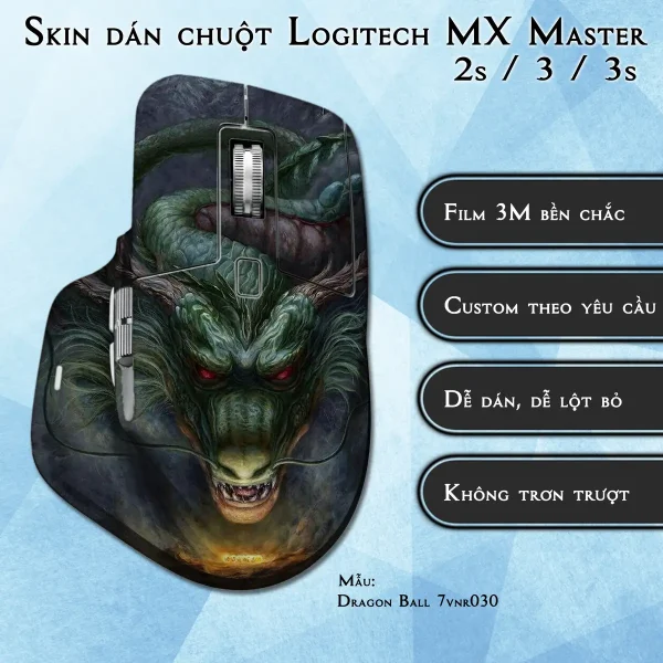 Skin dán chuột Logitech MX Master 2, 2s, 3, 3s mẫu Dragon Ball 7vnr030
