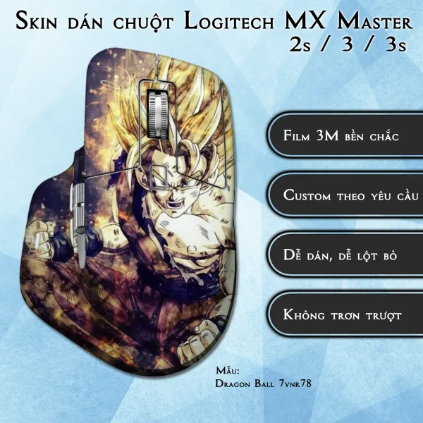 Skin dán chuột Logitech MX Master 2, 2s, 3, 3s mẫu Dragon Ball 7vnr78