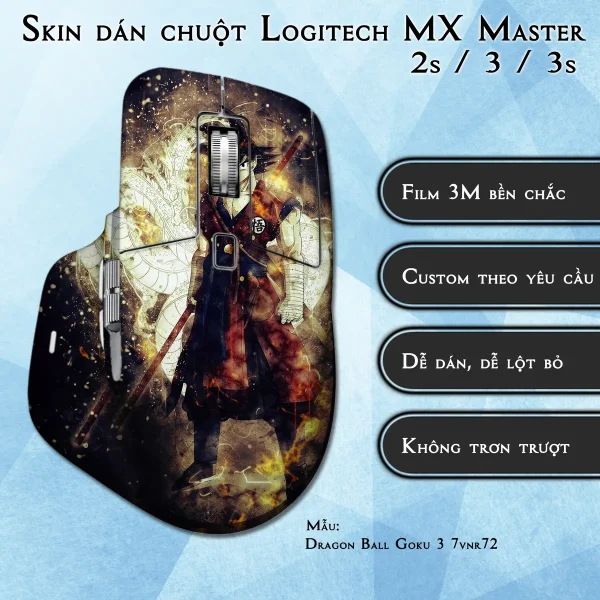 Skin dán chuột Logitech MX Master 2, 2s, 3, 3s mẫu Dragon Ball Goku 3 7vnr72