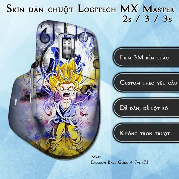 Skin dán chuột Logitech MX Master 2, 2s, 3, 3s mẫu Dragon Ball Goku 4 7vnr73