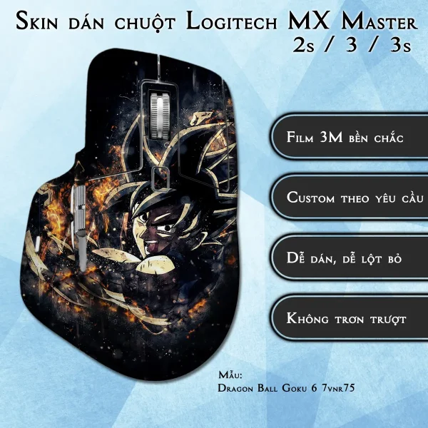 Skin dán chuột Logitech MX Master 2, 2s, 3, 3s mẫu Dragon Ball Goku 6 7vnr75