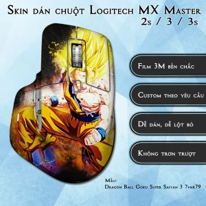 Skin dán chuột Logitech MX Master 2, 2s, 3, 3s mẫu Dragon Ball Goku Super Saiyan 3 7vnr79