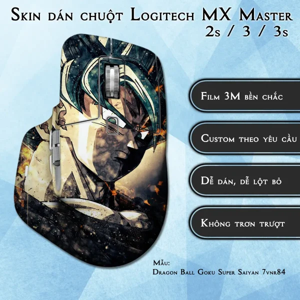 Skin dán chuột Logitech MX Master 2, 2s, 3, 3s mẫu Dragon Ball Goku Super Saiyan 7vnr84