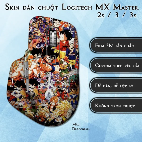 Skin dán chuột Logitech MX Master 2, 2s, 3, 3s mẫu Dragonball