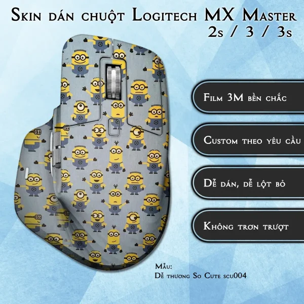 Skin dán chuột Logitech MX Master 2, 2s, 3, 3s mẫu Dễ thương So Cute scu004