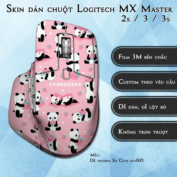 Skin dán chuột Logitech MX Master 2, 2s, 3, 3s mẫu Dễ thương So Cute scu005