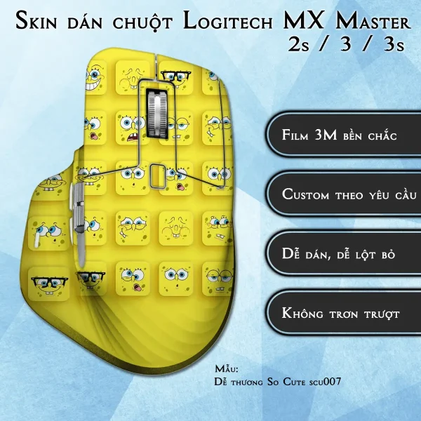 Skin dán chuột Logitech MX Master 2, 2s, 3, 3s mẫu Dễ thương So Cute scu007