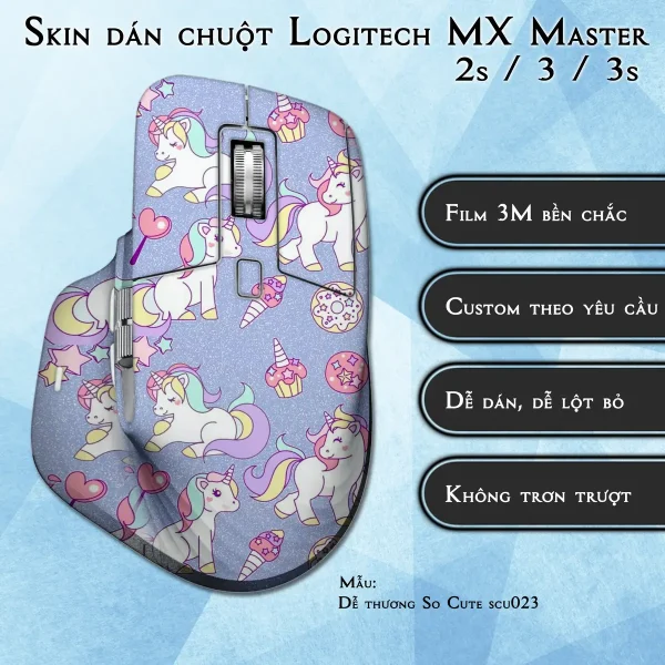 Skin dán chuột Logitech MX Master 2, 2s, 3, 3s mẫu Dễ thương So Cute scu023
