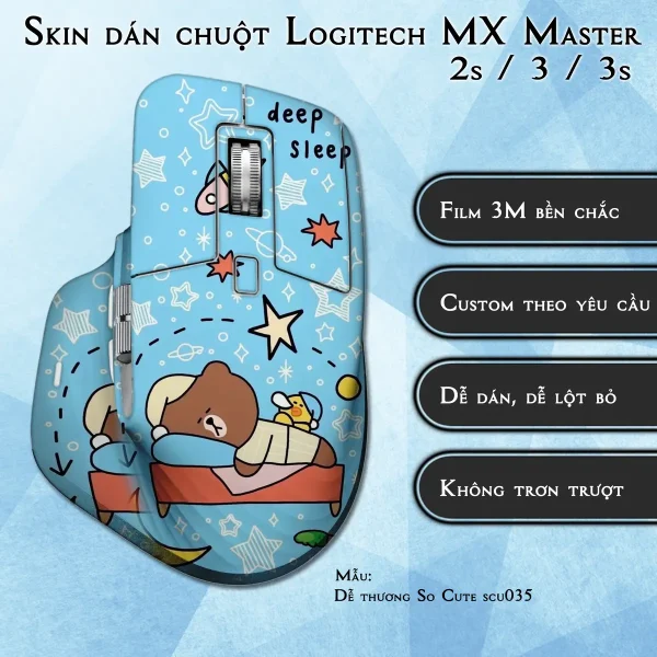 Skin dán chuột Logitech MX Master 2, 2s, 3, 3s mẫu Dễ thương So Cute scu035