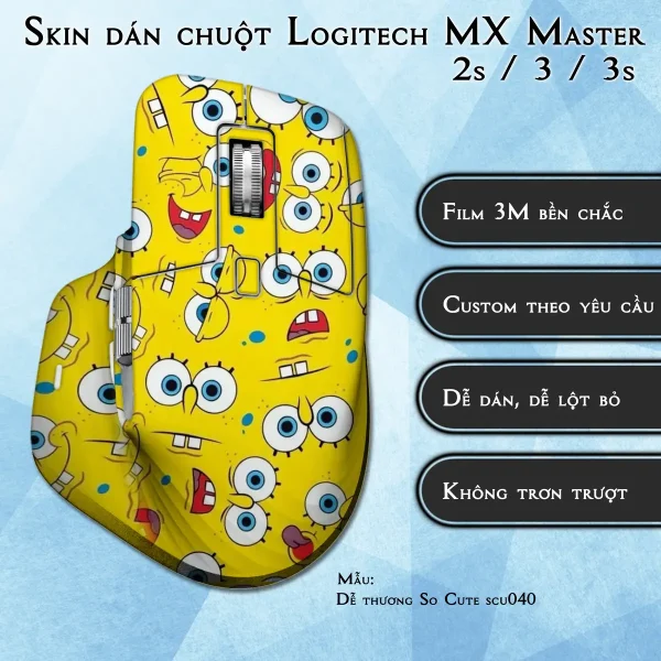 Skin dán chuột Logitech MX Master 2, 2s, 3, 3s mẫu Dễ thương So Cute scu040