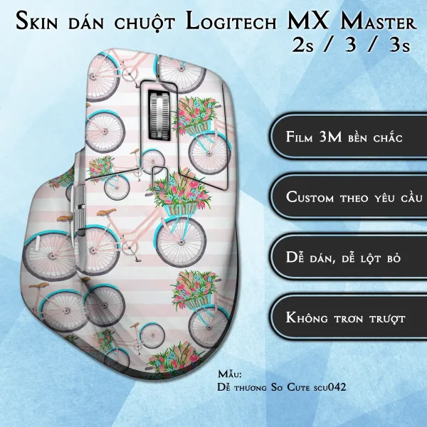 Skin dán chuột Logitech MX Master 2, 2s, 3, 3s mẫu Dễ thương So Cute scu042