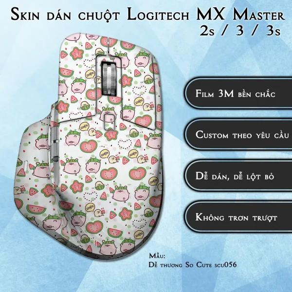 Skin dán chuột Logitech MX Master 2, 2s, 3, 3s mẫu Dễ thương So Cute scu056