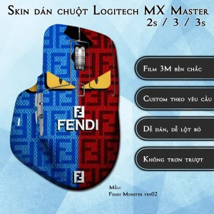 Skin dán chuột Logitech MX Master 2, 2s, 3, 3s mẫu Fendi Monster fen02