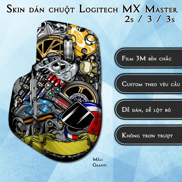 Skin dán chuột Logitech MX Master 2, 2s, 3, 3s mẫu Grafiti