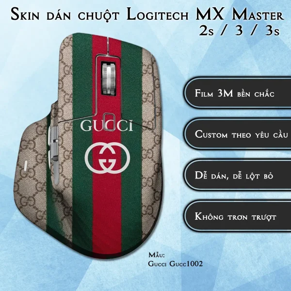Skin dán chuột Logitech MX Master 2, 2s, 3, 3s mẫu Gucci Gucc1002