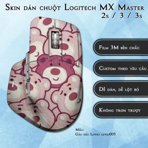 Skin dán chuột Logitech MX Master 2, 2s, 3, 3s mẫu Gấu dâu Lotso lotso005