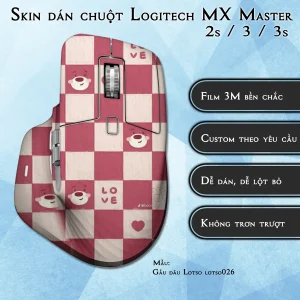 Skin dán chuột Logitech MX Master 2, 2s, 3, 3s mẫu Gấu dâu Lotso lotso026