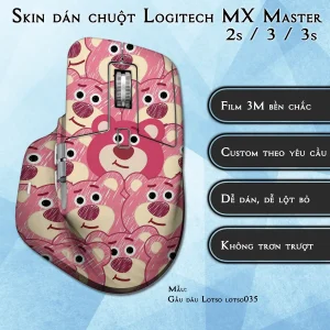 Skin dán chuột Logitech MX Master 2, 2s, 3, 3s mẫu Gấu dâu Lotso lotso035