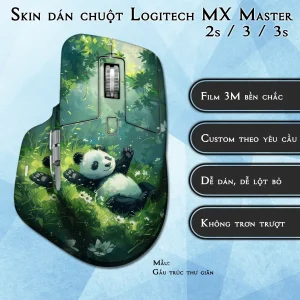 Skin dán chuột Logitech MX Master 2, 2s, 3, 3s mẫu Gấu trúc thư giãn