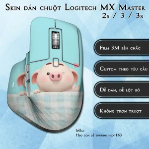 Skin dán chuột Logitech MX Master 2, 2s, 3, 3s mẫu Heo con dễ thương heo-163