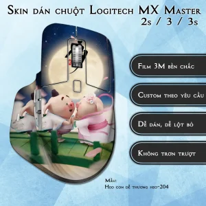 Skin dán chuột Logitech MX Master 2, 2s, 3, 3s mẫu Heo con dễ thương heo-204