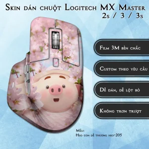Skin dán chuột Logitech MX Master 2, 2s, 3, 3s mẫu Heo con dễ thương heo-205