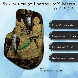Skin dán chuột Logitech MX Master 2, 2s, 3, 3s mẫu Hiệp Sỹ Trung Cổ lsm018