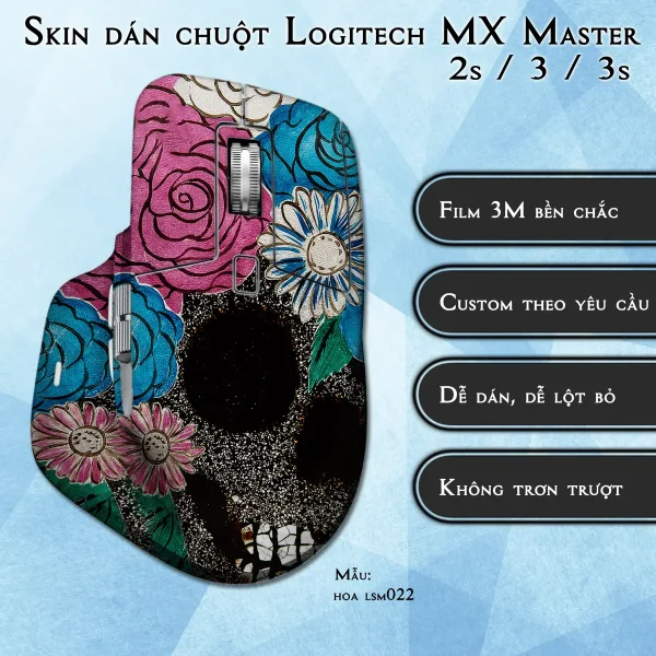 Skin dán chuột Logitech MX Master 2, 2s, 3, 3s mẫu hoa lsm022
