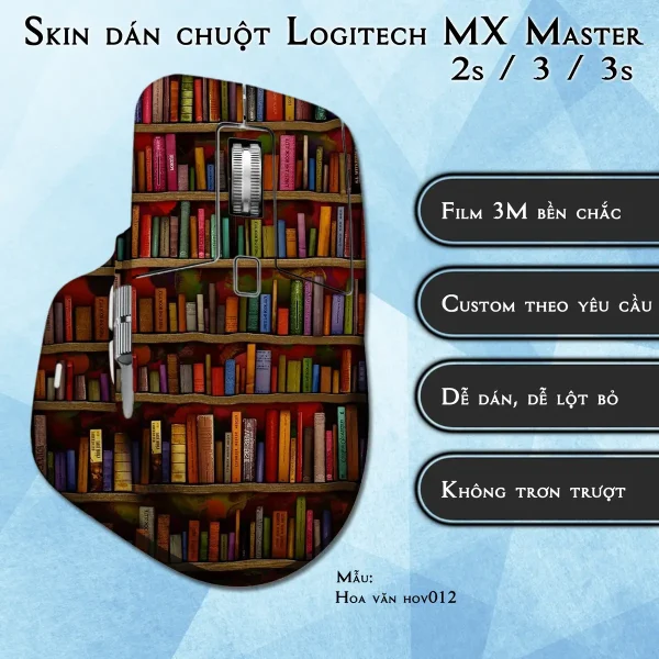Skin dán chuột Logitech MX Master 2, 2s, 3, 3s mẫu Hoa văn hov012