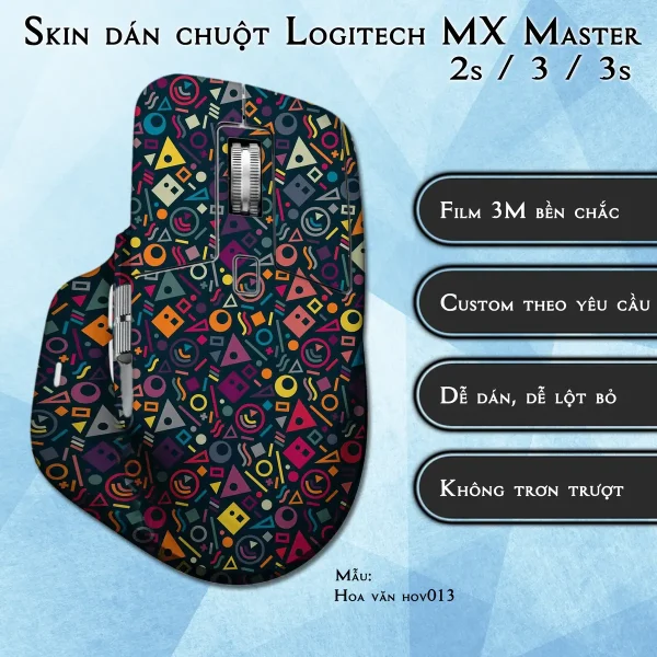 Skin dán chuột Logitech MX Master 2, 2s, 3, 3s mẫu Hoa văn hov013