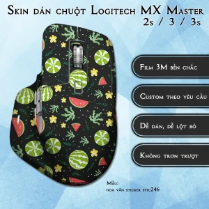 Skin dán chuột Logitech MX Master 2, 2s, 3, 3s mẫu hoa văn sticker stic246