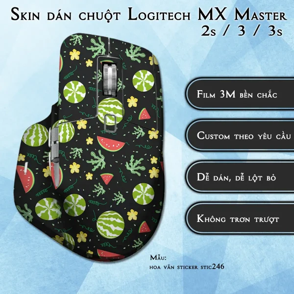Skin dán chuột Logitech MX Master 2, 2s, 3, 3s mẫu hoa văn sticker stic246