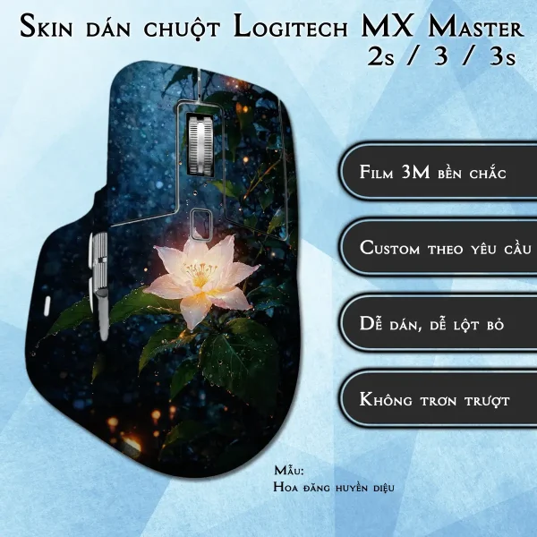 Skin dán chuột Logitech MX Master 2, 2s, 3, 3s mẫu Hoa đăng huyền diệu