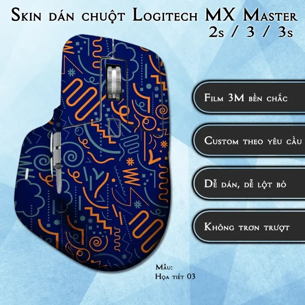 Skin dán chuột Logitech MX Master 2, 2s, 3, 3s mẫu Họa tiết 03