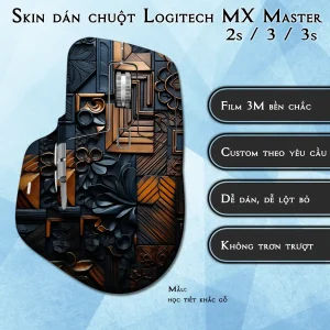 Skin dán chuột Logitech MX Master 2, 2s, 3, 3s mẫu học tiết khắc gỗ