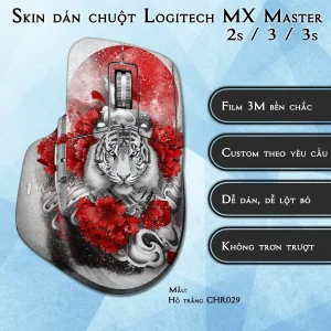 Skin dán chuột Logitech MX Master 2, 2s, 3, 3s mẫu Hổ trắng CHR029