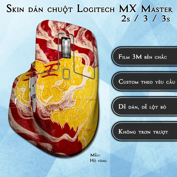 Skin dán chuột Logitech MX Master 2, 2s, 3, 3s mẫu Hổ vàng