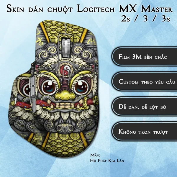 Skin dán chuột Logitech MX Master 2, 2s, 3, 3s mẫu Hộ Pháp Kim Lân