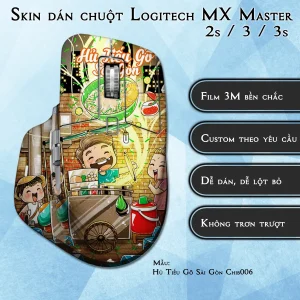Skin dán chuột Logitech MX Master 2, 2s, 3, 3s mẫu Hủ Tiếu Gõ Sài Gòn Chib006