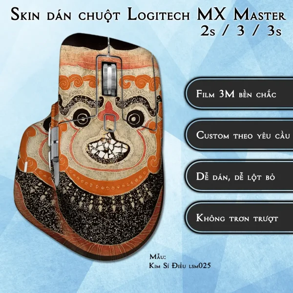 Skin dán chuột Logitech MX Master 2, 2s, 3, 3s mẫu Kim Sí Điểu lsm025