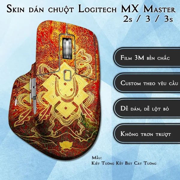 Skin dán chuột Logitech MX Master 2, 2s, 3, 3s mẫu Kiết Tường Kết Bát Cát Tường