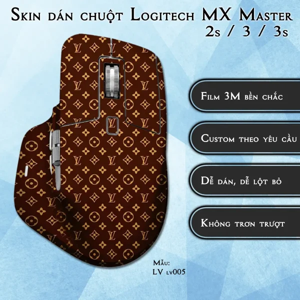 Skin dán chuột Logitech MX Master 2, 2s, 3, 3s mẫu LV lv005