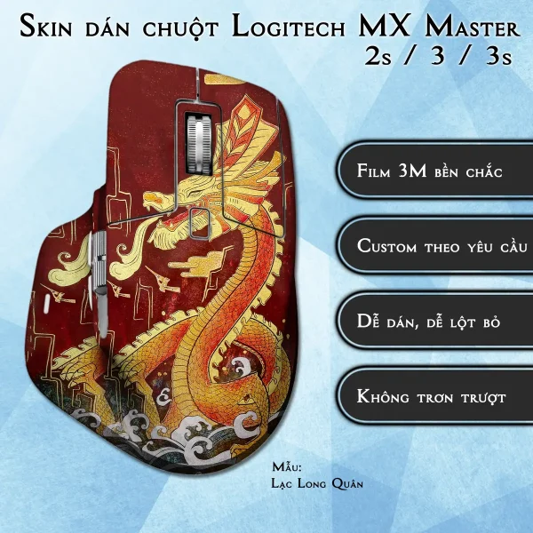 Skin dán chuột Logitech MX Master 2, 2s, 3, 3s mẫu Lạc Long Quân