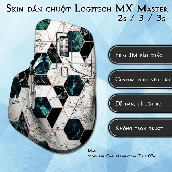 Skin dán chuột Logitech MX Master 2, 2s, 3, 3s mẫu Mind the Gap Manhattan Trial074