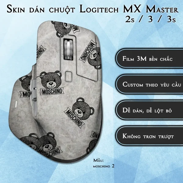 Skin dán chuột Logitech MX Master 2, 2s, 3, 3s mẫu moschino 2