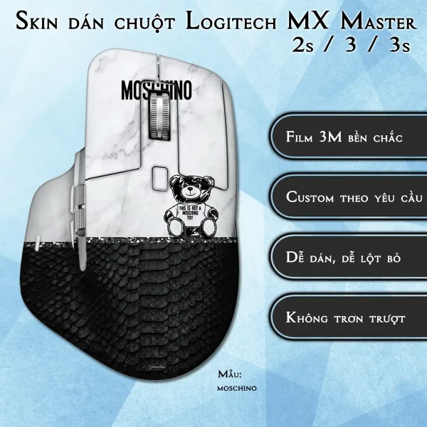 Skin dán chuột Logitech MX Master 2, 2s, 3, 3s mẫu moschino
