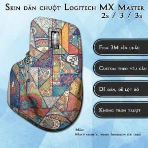 Skin dán chuột Logitech MX Master 2, 2s, 3, 3s mẫu Motif oriental indien Impression sur toile