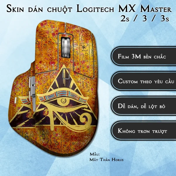 Skin dán chuột Logitech MX Master 2, 2s, 3, 3s mẫu Mắt Thần Horus