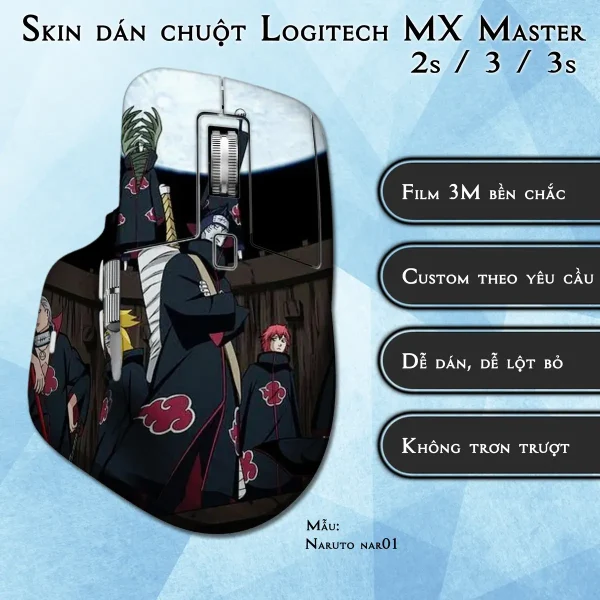 Skin dán chuột Logitech MX Master 2, 2s, 3, 3s mẫu Naruto nar01