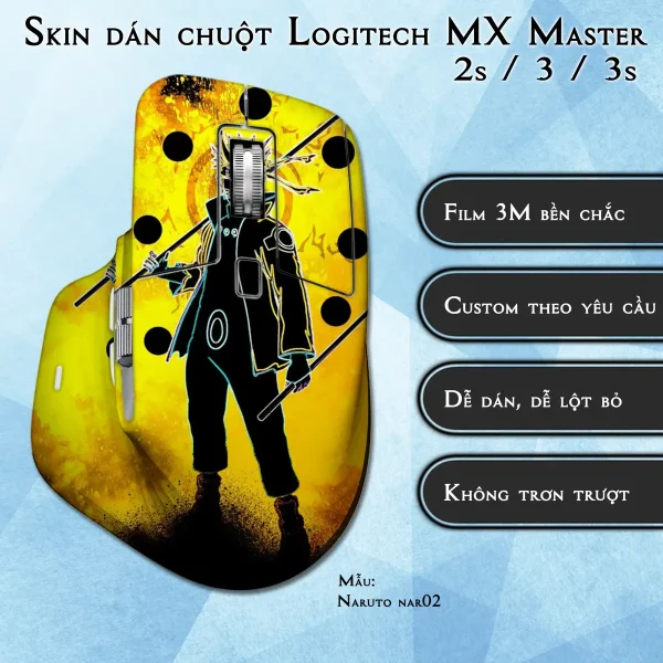 Skin dán chuột Logitech MX Master 2, 2s, 3, 3s mẫu Naruto nar02
